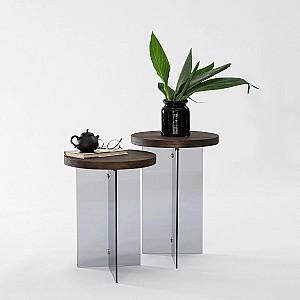 Masuta de cafea, reviste Trendy Serenity 2 Nuc (Maro)/Gri inchis
