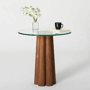 Masuta de cafea, reviste Trendy Thales Nuc (Maro)/Transparent
