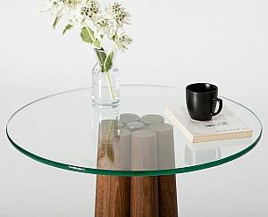 Masuta de cafea, reviste Trendy Thales Nuc (Maro)/Transparent