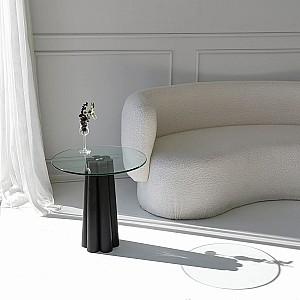Masuta de cafea, reviste Trendy Thales Negru/Transparent
