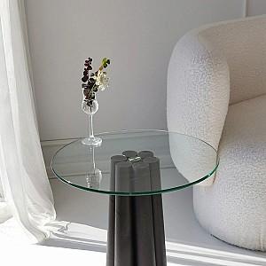 Masuta de cafea, reviste Trendy Thales Negru/Transparent