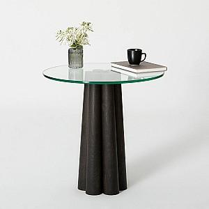 Masuta de cafea, reviste Trendy Thales Negru/Transparent