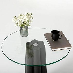 Masuta de cafea, reviste Trendy Thales Negru/Transparent