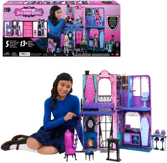 Casuta pentru papusi BARBIE Monster High „Boo-tique Hotel” (JBF16)