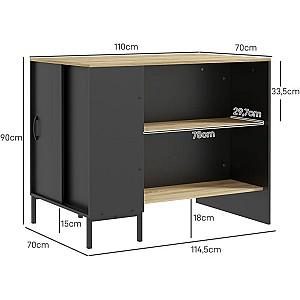 Masa HomCom 801-367V00BK 114x70x90cm Negru/Stejar (Bej)