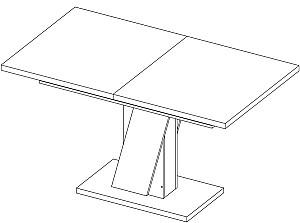 Masa Modern Slider 140/180x80x80 (Stejar Craft Alb/Gri Ardezie)