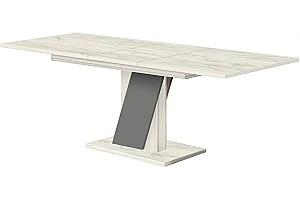 Masa Modern Slider 140/180x80x80 (Stejar Craft Alb/Gri Ardezie)