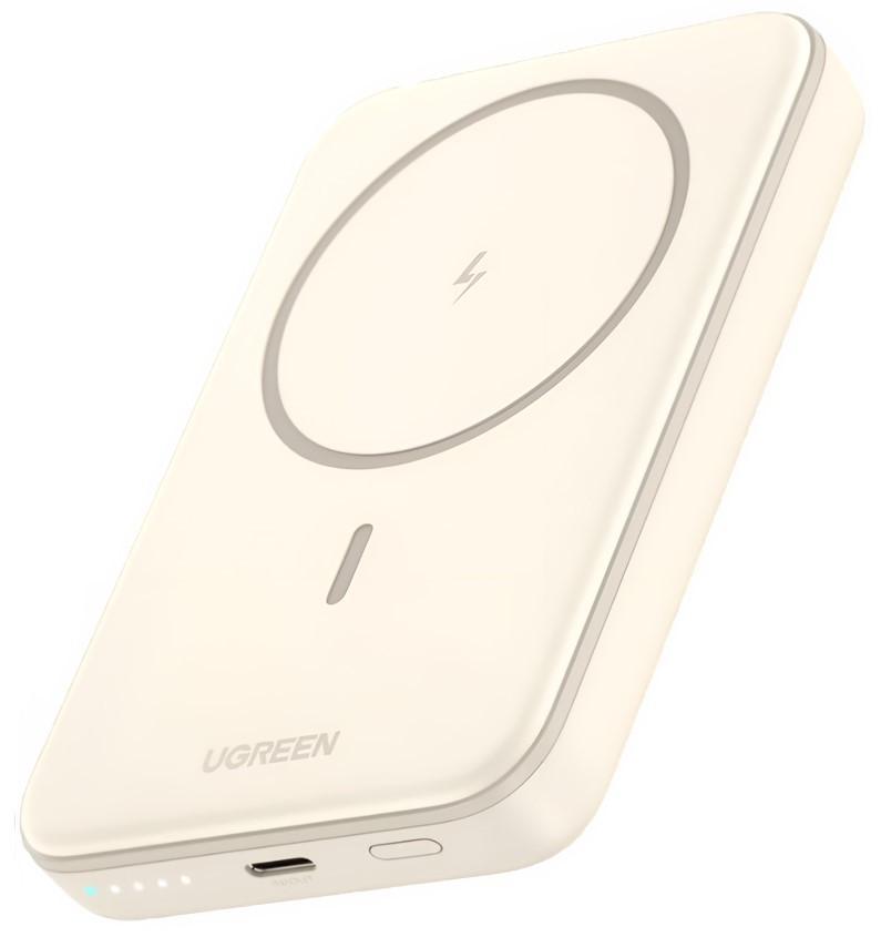 Acumulator extern Ugreen Mini Magnetic Wireless Qi Beige