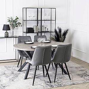 Masa Mebel Elite Lukas 250 Beton (Gri)/Negru