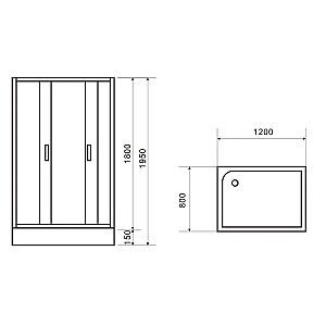 Cabina de dus VLM BE1046/120x80C Clear