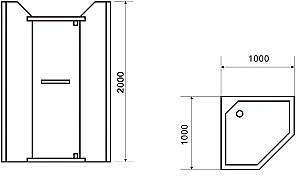 Cabina de dus VLM BS1063/100B Black 100x100x200