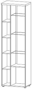 Dulap cu vitrina Sokme Modena 1D H198 Chinchilla Gri/Stejar Flagstone(Maro)