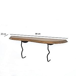 Raft de perete Trendy Lierre Negru/Nuc (Maro)