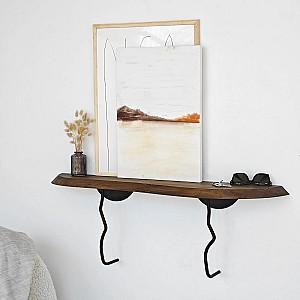 Raft de perete Trendy Lierre Negru/Nuc (Maro)