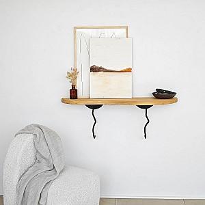 Raft de perete Trendy Edera Negru/Stejar (Bej)