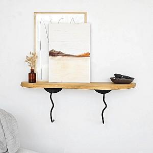 Raft de perete Trendy Edera Negru/Stejar (Bej)