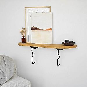 Raft de perete Trendy Edera Negru/Stejar (Bej)