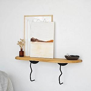 Raft de perete Trendy Edera Negru/Stejar (Bej)