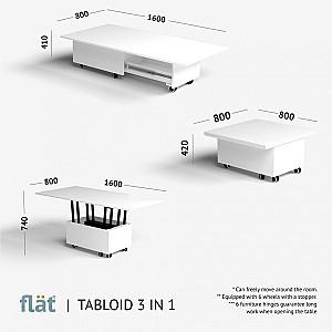 Masuta de cafea, reviste Flat Tabloid 3in1 White(Alb)