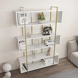 Etajera Trendy Bruti Alb/Auriu