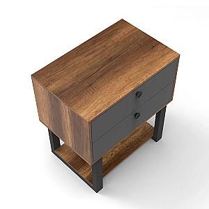 Noptiera Trendy MN03-BA Nuc (Maro)/Antracit (Gri)