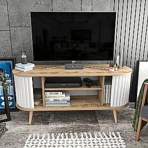Tumba pentru televizor Trendy Stor Oud Stejar (Bej)/Alb