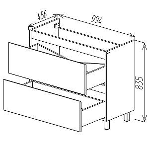 Dulap sub lavoar Bayro Wings Alb Mat 1000