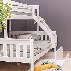 Pat copii MobiCasa Mowgli White 80/120x200