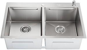 Chiuveta de bucatarie SanDonna HD7850 dubla Crom satin