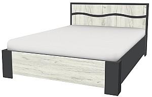Pat Yasen Geneva 1.6 m  Grafit/Stejar Kraft Alb + Saltea Salt Confort Clasic 160x200