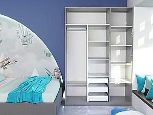 Dulap Bayro Serenity 150x220x51.8 cm Gri Asfalt  (3 Sertare)