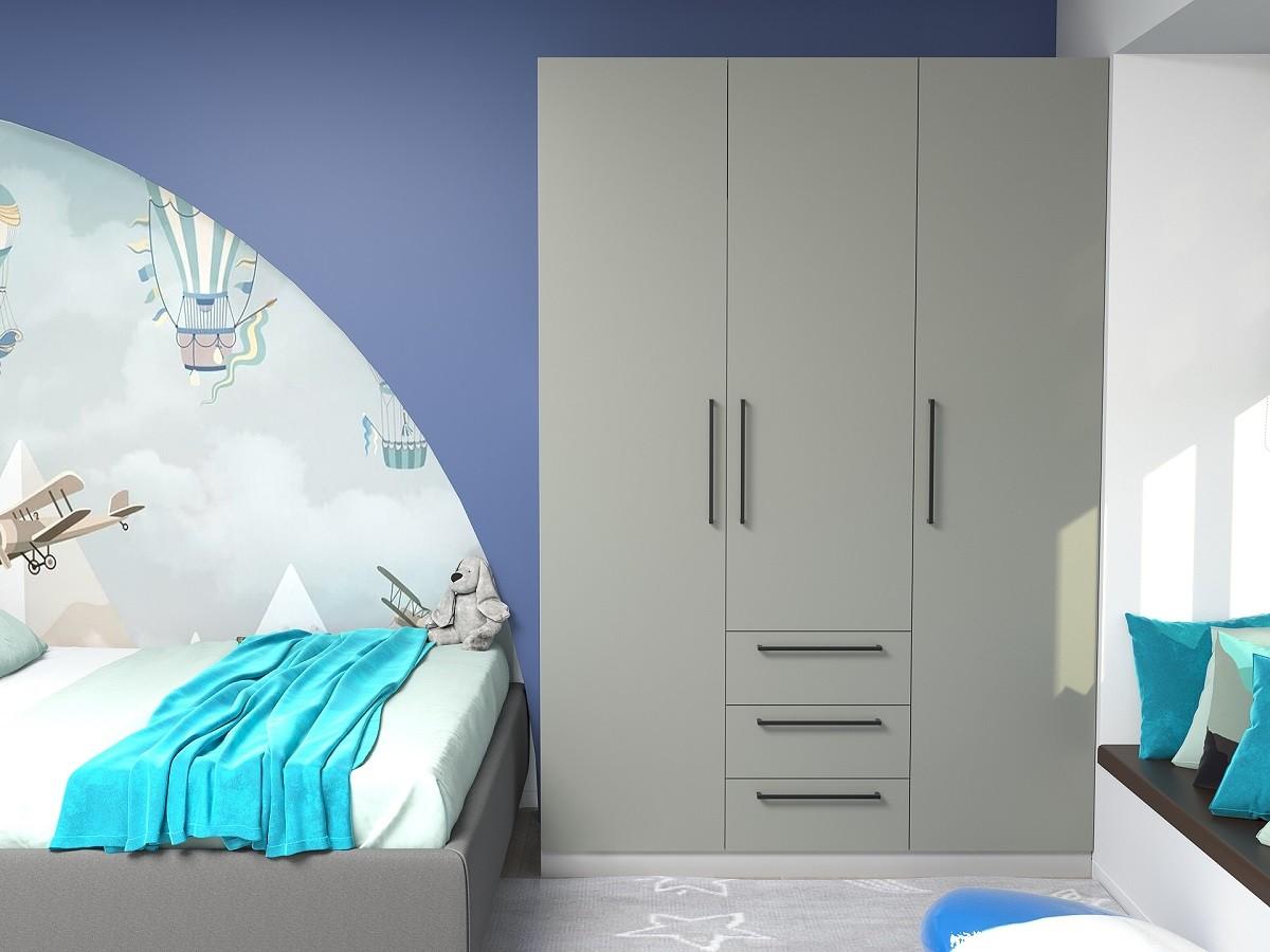 Dulap Bayro Serenity Trend Gri (3 sertare)