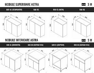 Set mobila bucatarie Ambianta Astra 3 m Alb