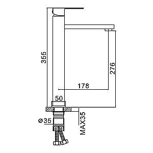 Baterie pentru lavoar Frap F 10802-2