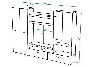 Living ML Mobila ML-1 (var.1) Antracit/Stejar Kraft Alb
