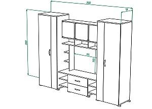 Living ML Mobila ML-9 Antracit/Stejar Kraft Alb