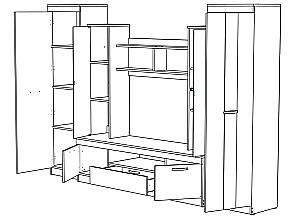 Living ML Mobila ML-6 (var.1) Stejar Auriu/Alb
