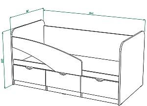 Pat copii ML Mobila Junior 1 (cu margine) 80x160 Atelie Deschis/Alb