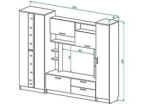 Living ML Mobila ML-3 Stejar Kraft Alb/Antracit(Gri)