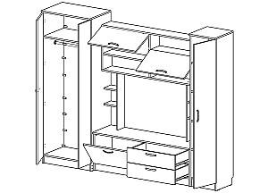 Living ML Mobila ML-3 Stejar Kraft Alb/Antracit(Gri)