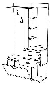 Antreu ML Mobila ML-11 Stejar Kraft Alb/Antracit(Gri)