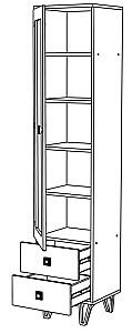 Dulap cu vitrina ML Mobila Mira Nr.5 450x400 Alb