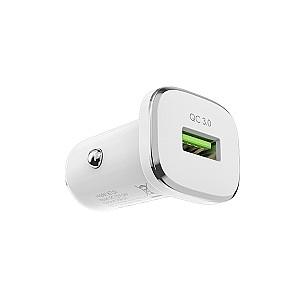 Incarcator auto Borofone USB to MicroUSB BZ12A Lasting White
