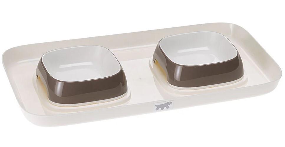 Bol de hrana pentru caini Ferplast Glam Tray Dove Grey S