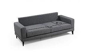 Canapea Trendy Nordic 3locuri Gri închis