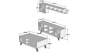 Living Trendy Inci 160x35x56.2cm Nuc(Maro)/ Albastru