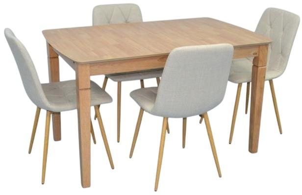 Set de masa si scaune Evelin HV-27V Light Brown + 4 scaune YTC 080 Wo / BJORN24 Light Beige