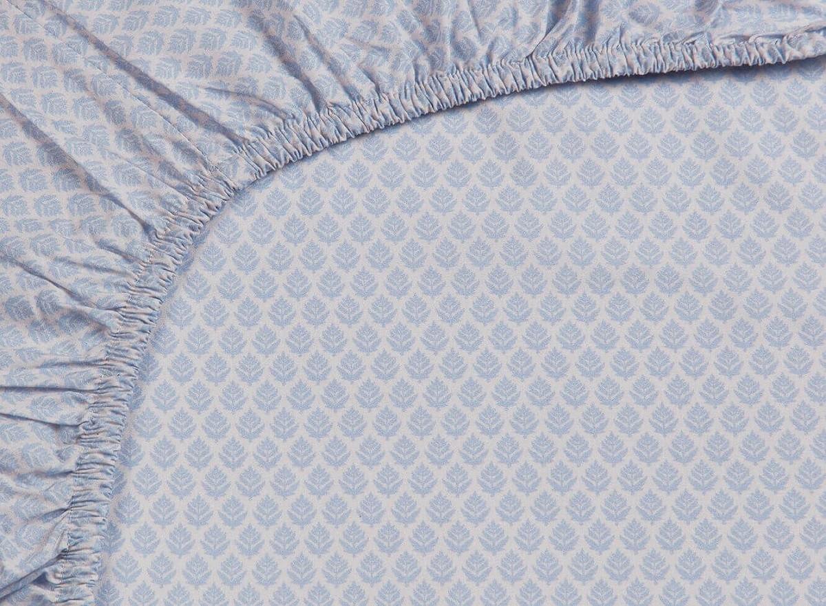 Cearsaf pentru pat PIP Studio Thousand Leaves Fitted Sheet 160x200 Blue