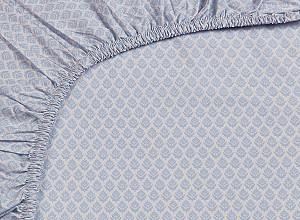 Cearsaf pentru pat PIP Studio Thousand Leaves Fitted Sheet 160x200 Blue