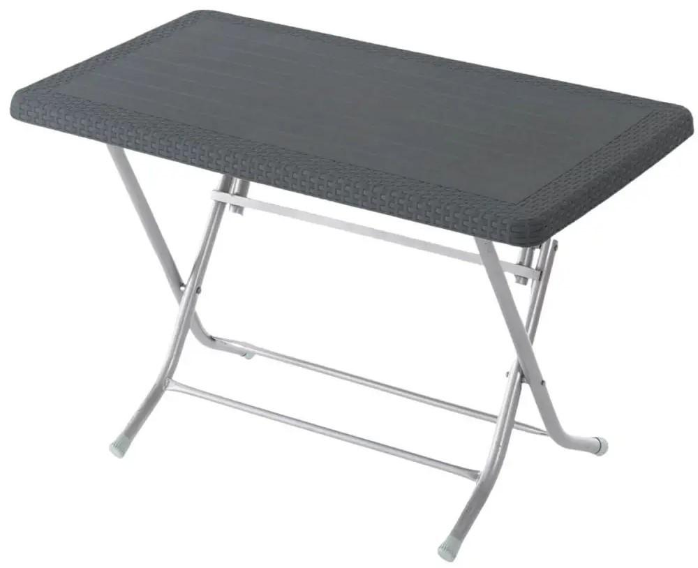 Masa de gradina Heniver Rattan (picioare metal) Gri